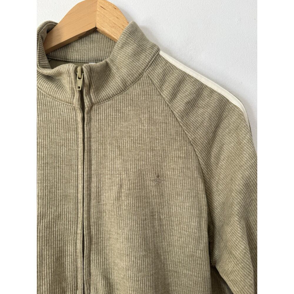 NWOT Halara Ribbed Stand Collar Long Sleeve Zipper Jacket Green Stripe Small - Picture 6 of 9